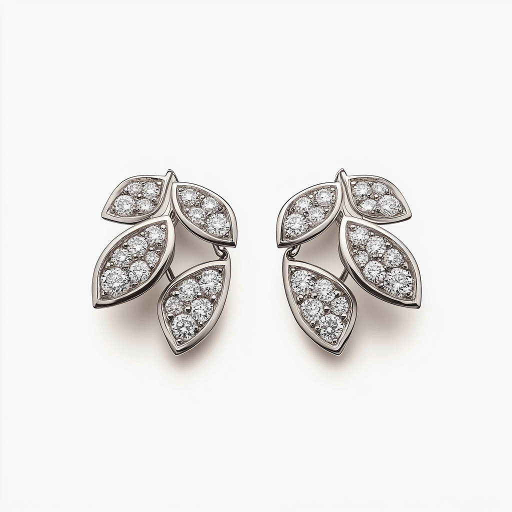 diamond petal earrings
