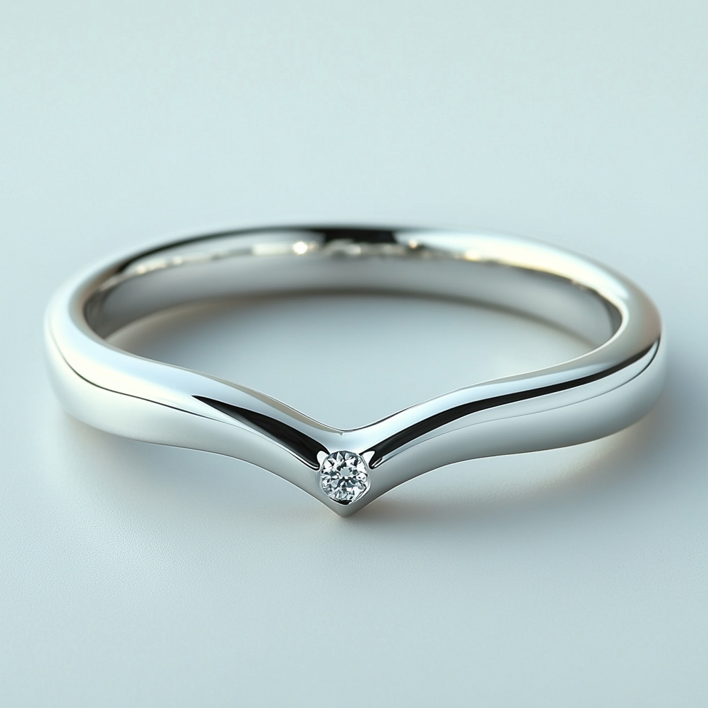 luna v-curve diamond ring
