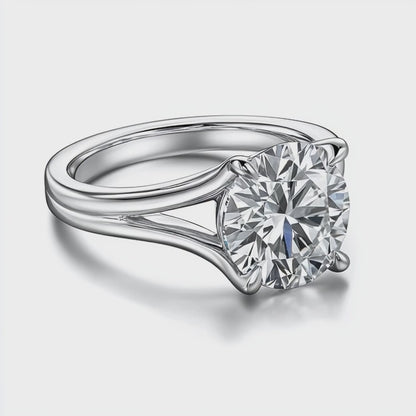 Serene Wave Solitaire Ring